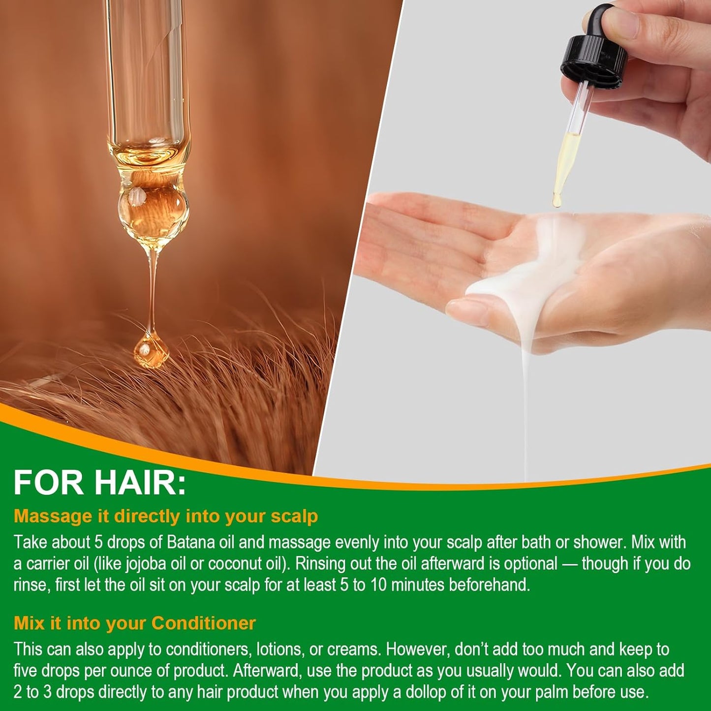 Batana Hair Oil 100% Pure & Natural – Deep Moisture for Dry, Damaged Hair, Scalp & Skin | Nourishing Hair Treatment for Stronger, Softer, Shinier Hair | 60ml (2.02 fl. oz.)