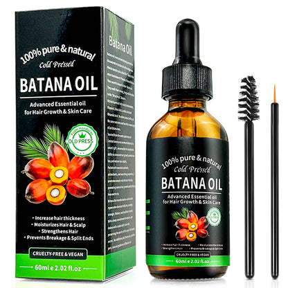 Batana Hair Oil 100% Pure & Natural – Deep Moisture for Dry, Damaged Hair, Scalp & Skin | Nourishing Hair Treatment for Stronger, Softer, Shinier Hair | 60ml (2.02 fl. oz.)